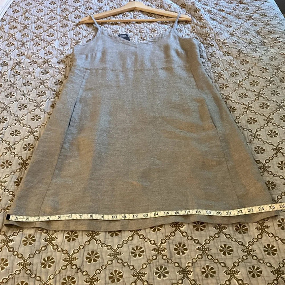 Eileen Fisher Twinkle Metallic  Linen Mini Slip Dress small petite Style #SOTY-2 - Picture 11 of 11